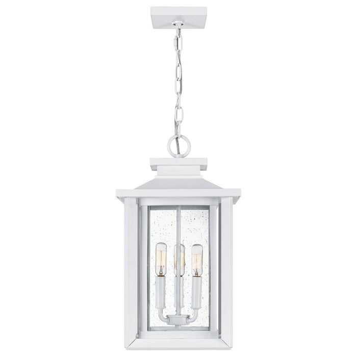 Three Light Outdoor Hanging Lantern from the Wakefield collection in White Lustre finish