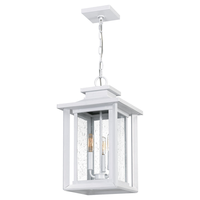 Three Light Outdoor Hanging Lantern from the Wakefield collection in White Lustre finish