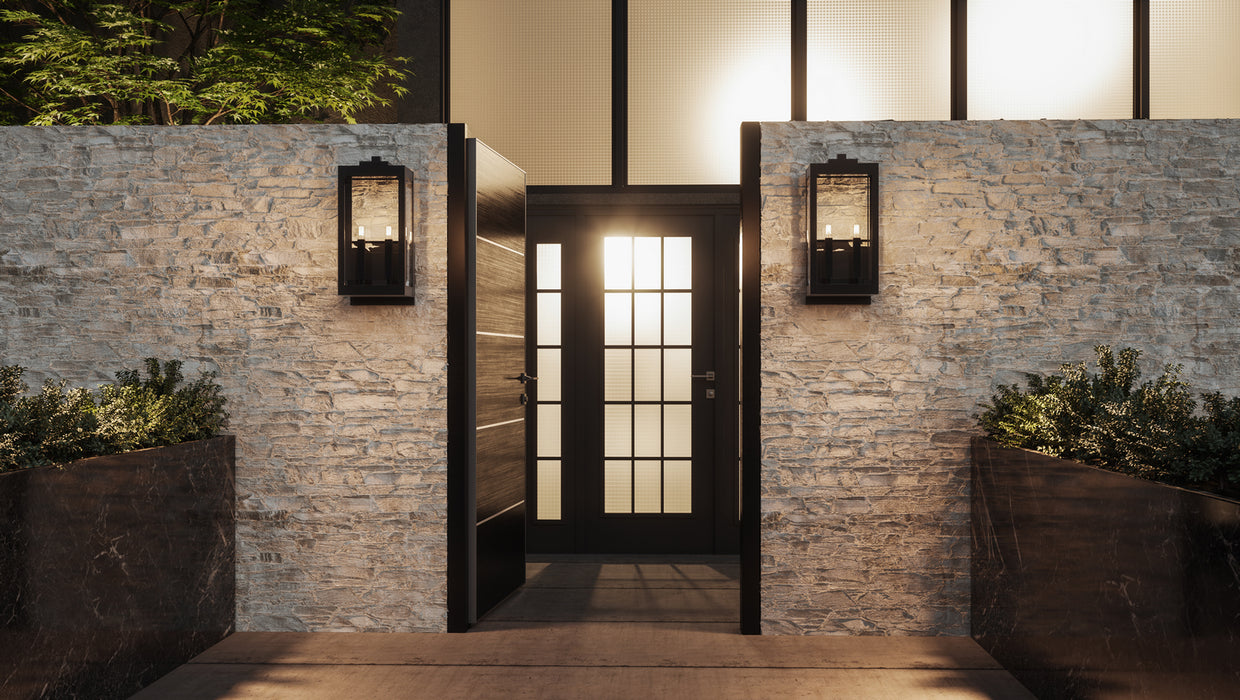Two Light Outdoor Wall Mount from the Westover collection in Earth Black finish