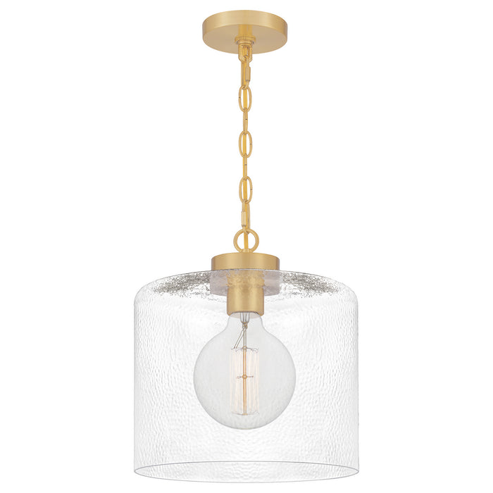 One Light Mini Pendant from the Abner collection in Aged Brass finish