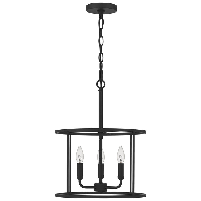 Three Light Pendant from the Abner collection in Matte Black finish
