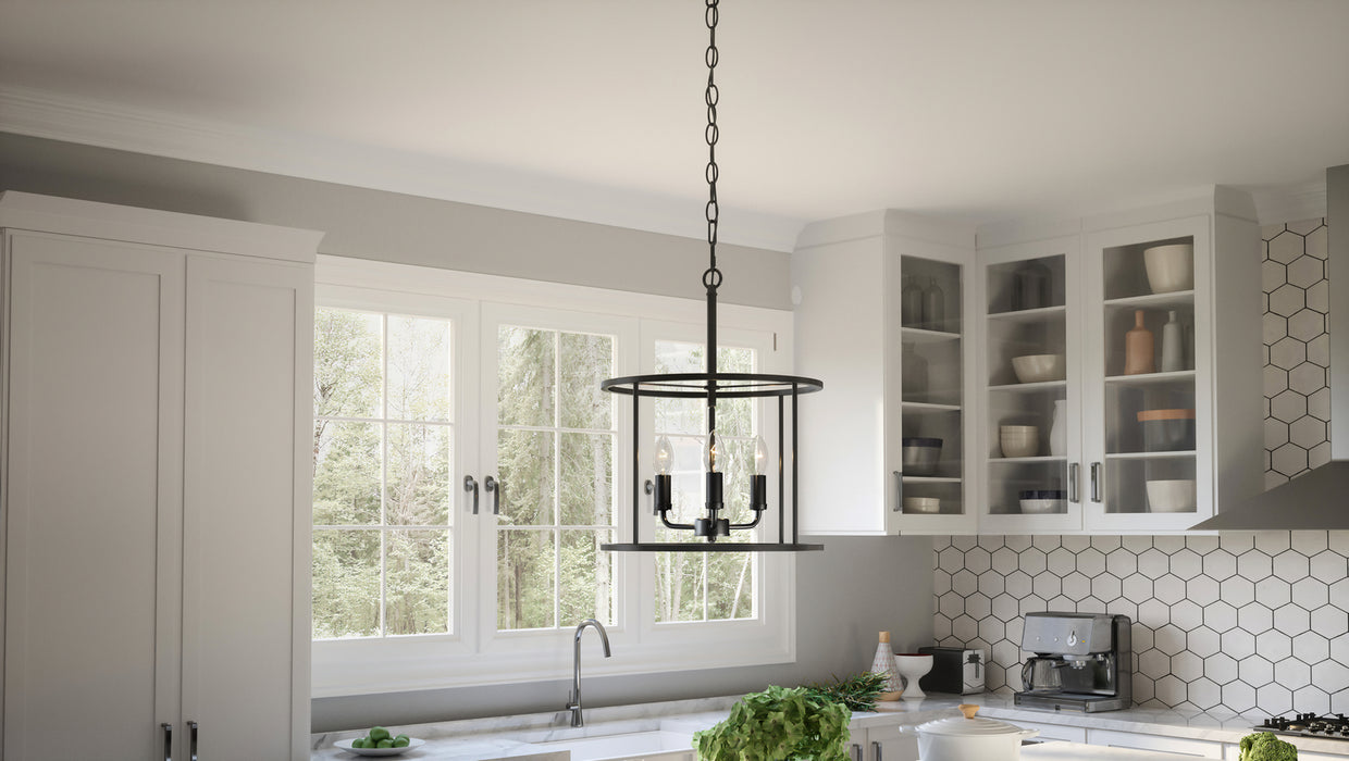 Three Light Pendant from the Abner collection in Matte Black finish
