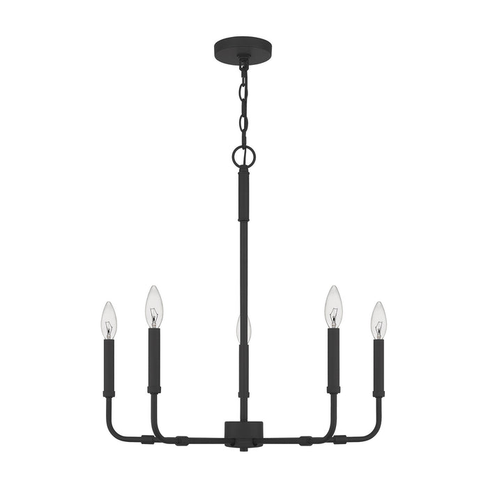 Five Light Chandelier from the Abner collection in Matte Black finish
