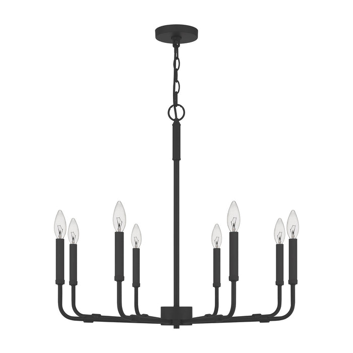 Eight Light Chandelier from the Abner collection in Matte Black finish
