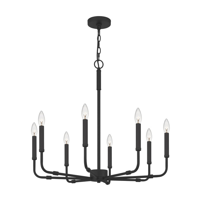 Eight Light Chandelier from the Abner collection in Matte Black finish