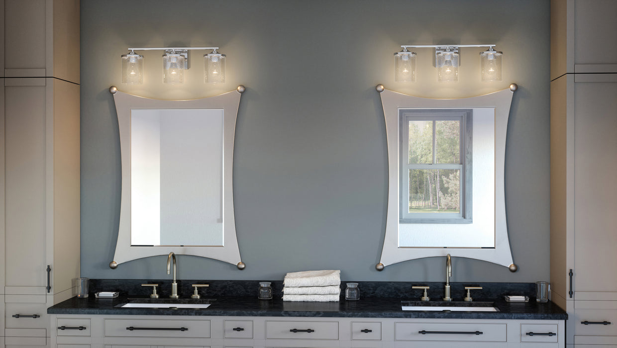 Three Light Bath from the Abner collection in Polished Chrome finish
