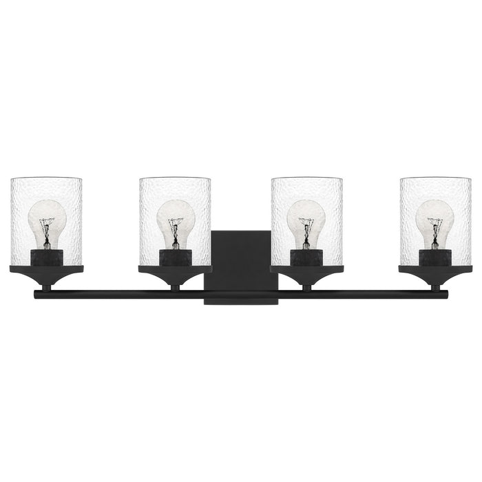 Four Light Bath from the Abner collection in Matte Black finish