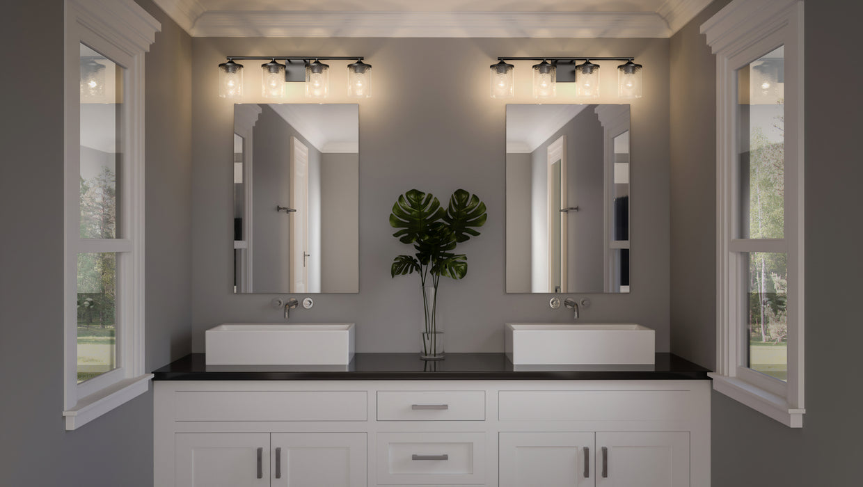 Four Light Bath from the Abner collection in Matte Black finish