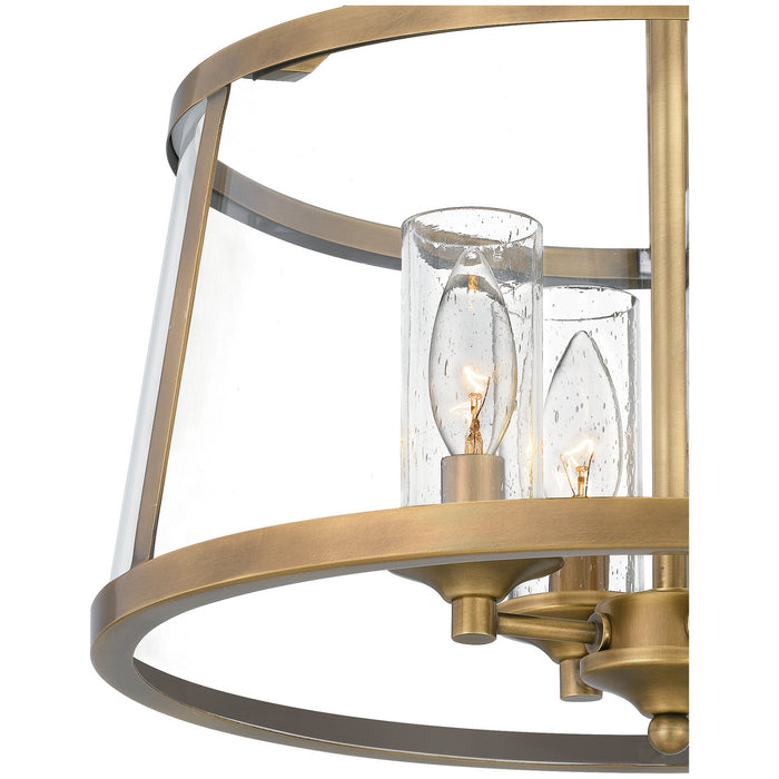 Four Light Semi-Flush Mount from the Barlow collection in Weathered Brass finish