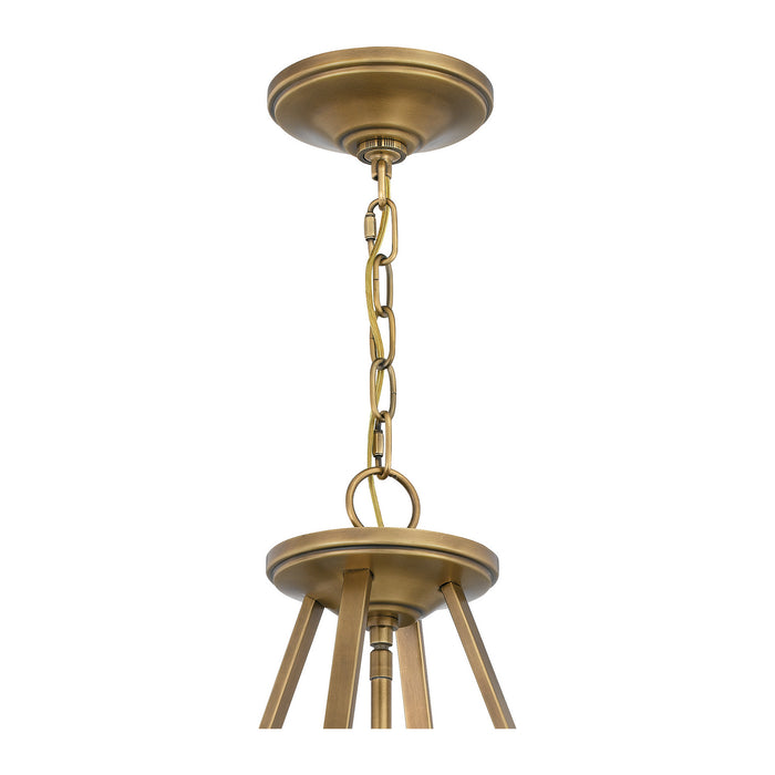 Four Light Pendant from the Barlow collection in Weathered Brass finish