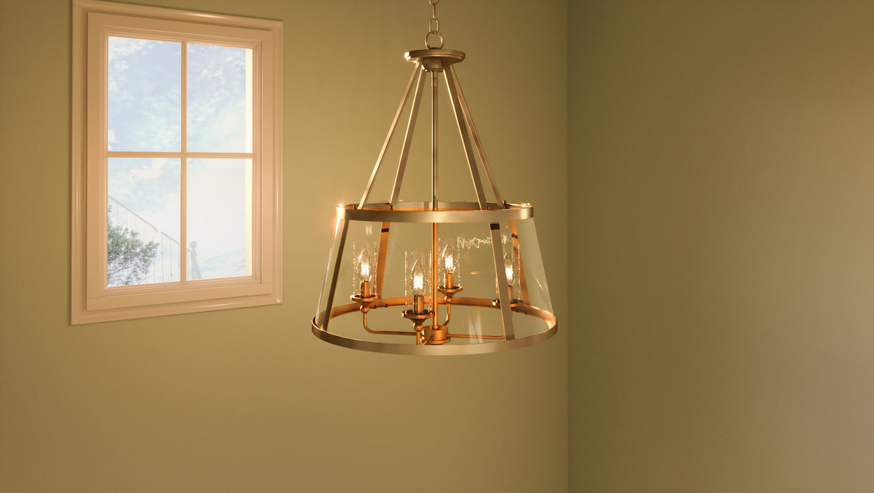 Four Light Pendant from the Barlow collection in Weathered Brass finish