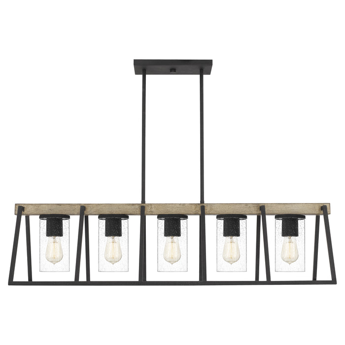 Five Light Linear Chandelier from the Brockton collection in Grey Ash finish