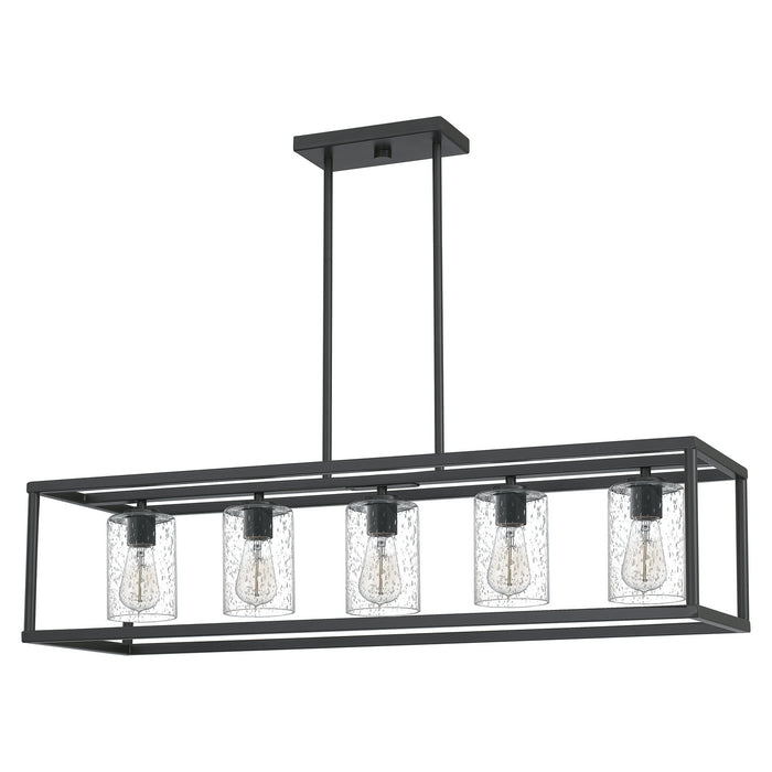 Five Light Linear Chandelier from the New Harbor collection in Old Bronze finish