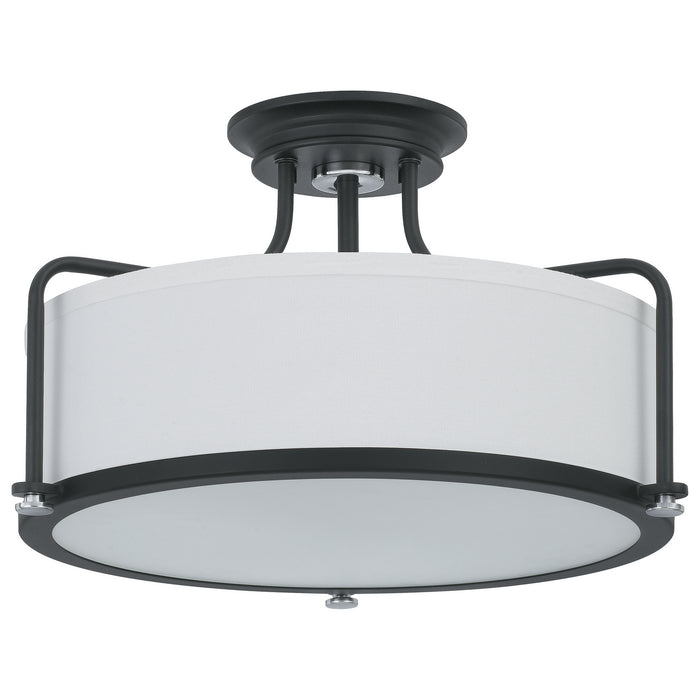 Three Light Semi Flush Mount from the Rigel collection in Earth Black finish