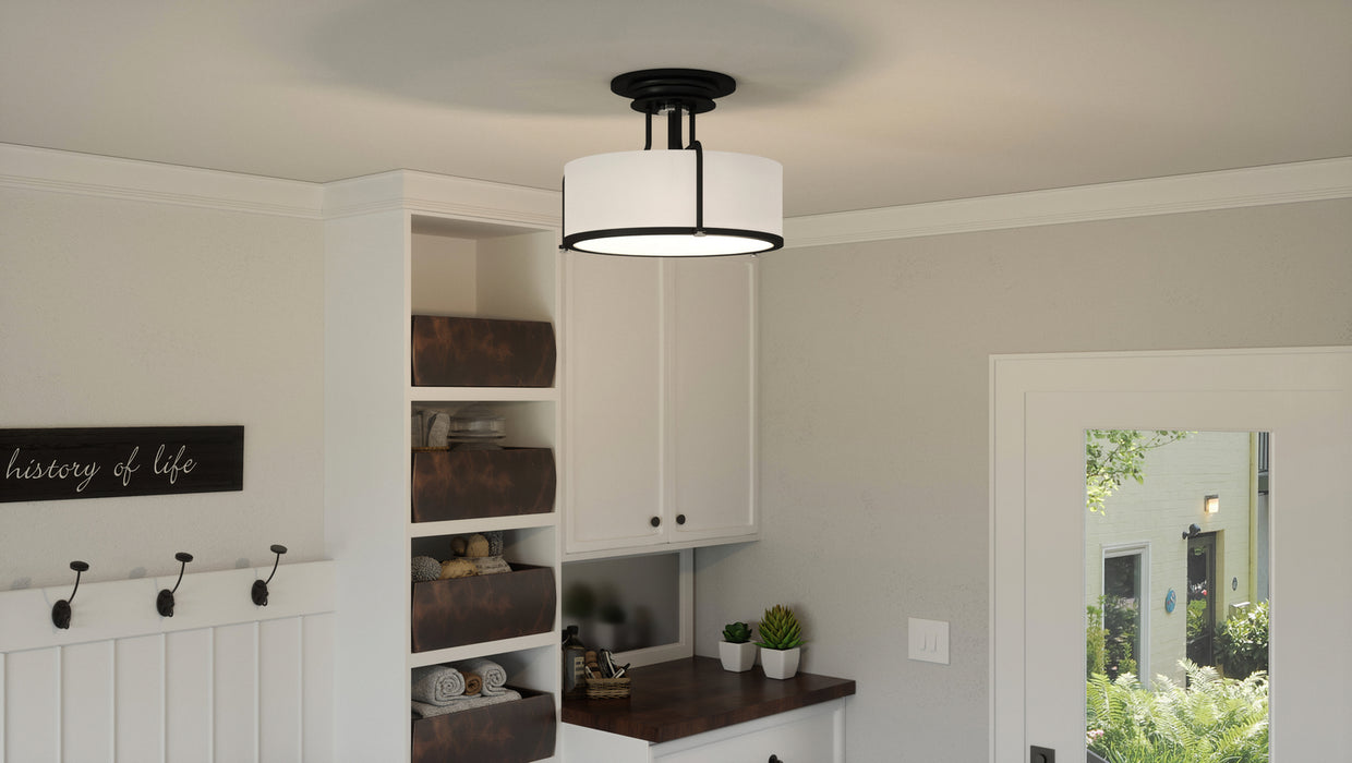 Three Light Semi Flush Mount from the Rigel collection in Earth Black finish