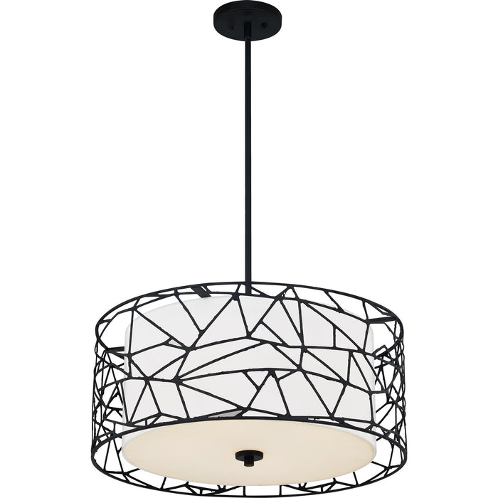 Four Light Pendant from the Newcastle collection in Matte Black finish