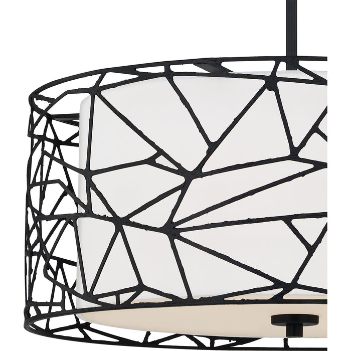 Four Light Pendant from the Newcastle collection in Matte Black finish