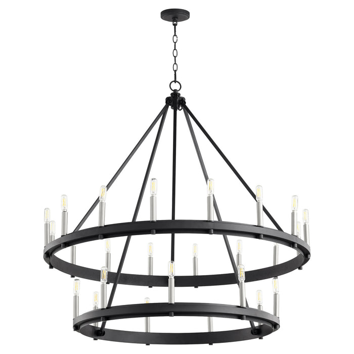 25 Light Chandelier from the Aura collection in Noir finish