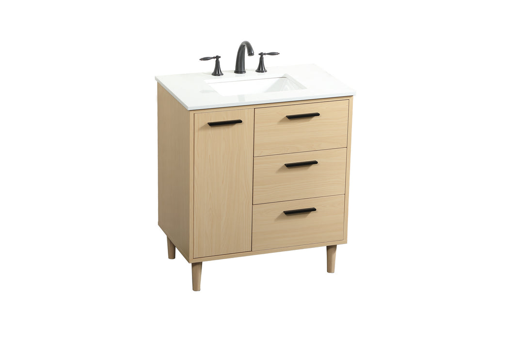 Vanity Sink Set from the Baldwin collection in Maple finish