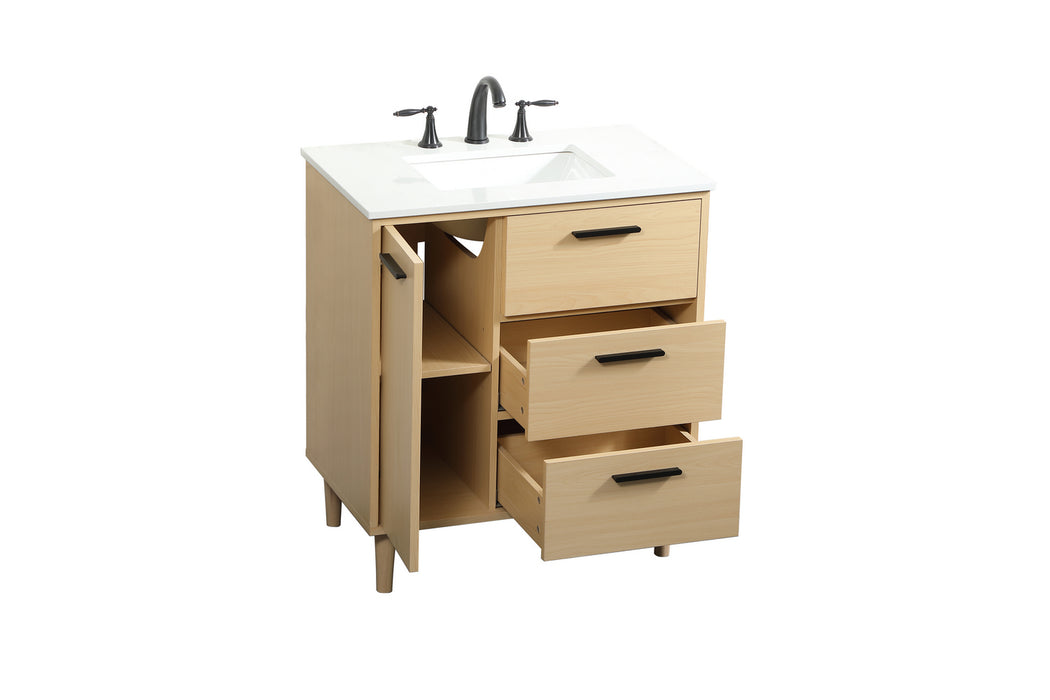 Vanity Sink Set from the Baldwin collection in Maple finish
