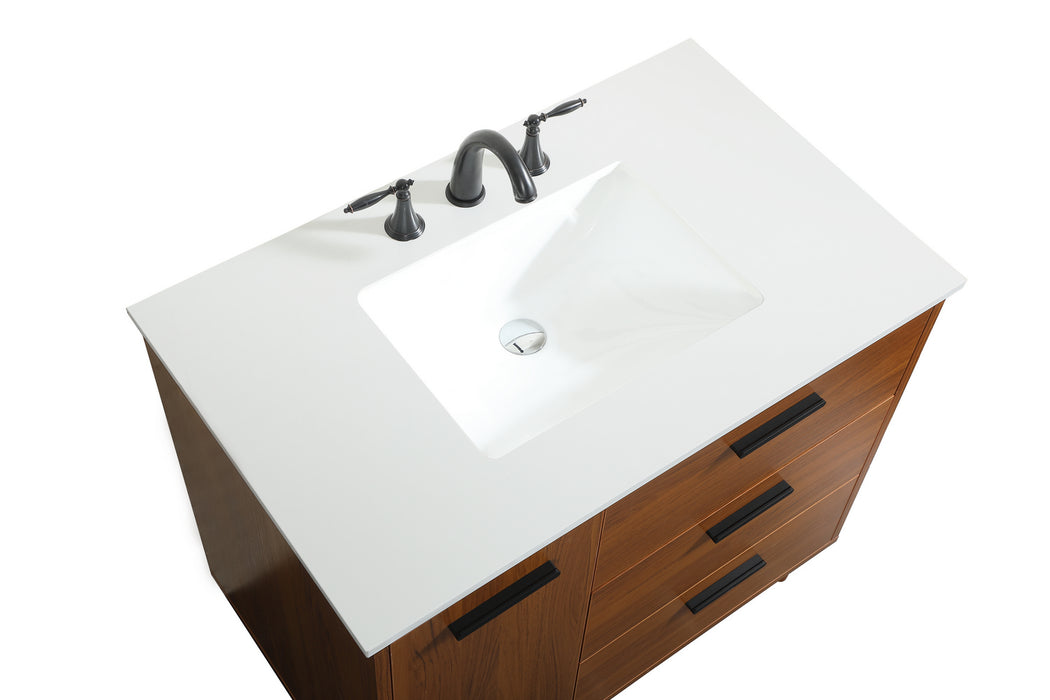 Vanity Sink Set from the Baldwin collection in Teak finish
