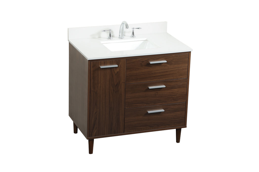 Vanity Sink Set from the Baldwin collection in Walnut finish