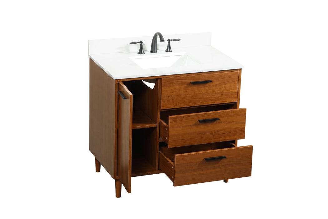 Vanity Sink Set from the Baldwin collection in Teak finish