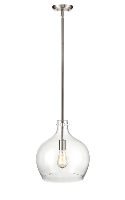 One Light Pendant in Brushed Nickel finish