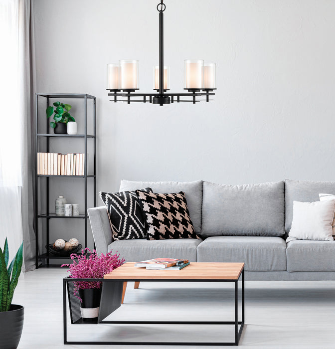 Five Light Chandelier from the Huderson collection in Matte Black finish