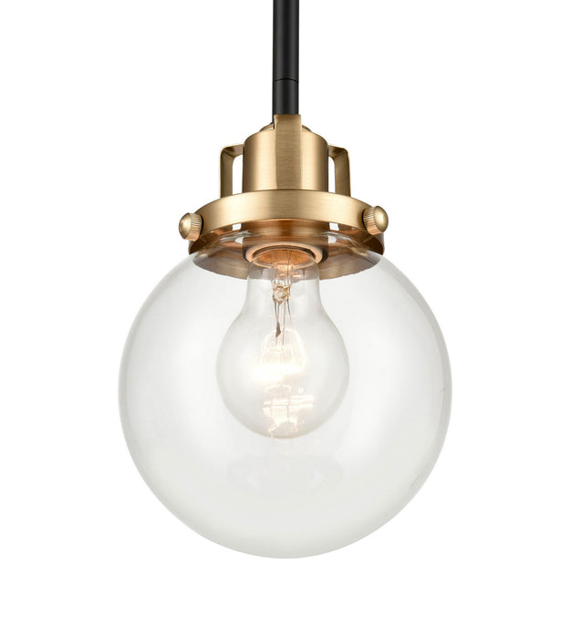 One Light Pendant from the Mellrosa collection in Matte Black + Modern Gold finish