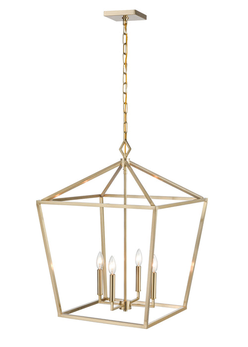Four Light Pendant in Modern Gold finish