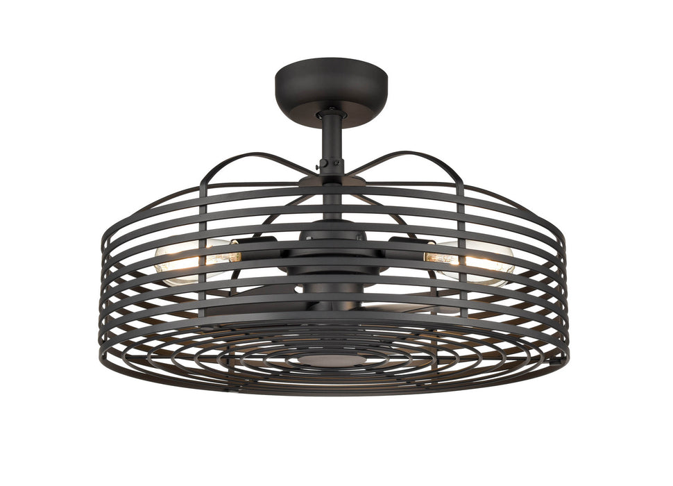 Three Light Fandelier in Matte Black finish