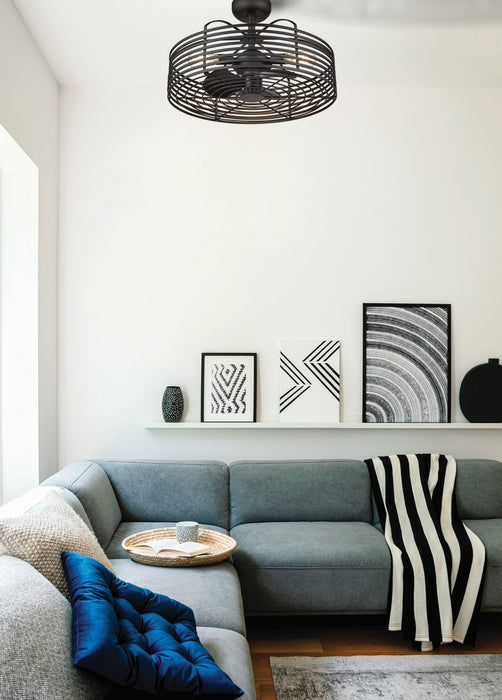 Three Light Fandelier in Matte Black finish