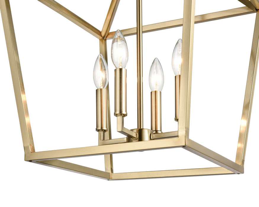 Four Light Pendant in Modern Gold finish