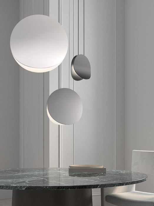 LED Pendant from the Malibu Discs™ collection in Satin White finish