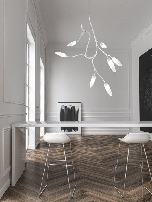 LED Pendant from the Vines™ collection in Satin White finish