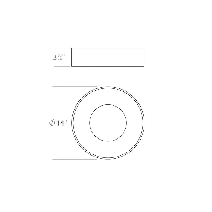 LED Surface Mount from the Ilios™ collection in Dove Gray finish