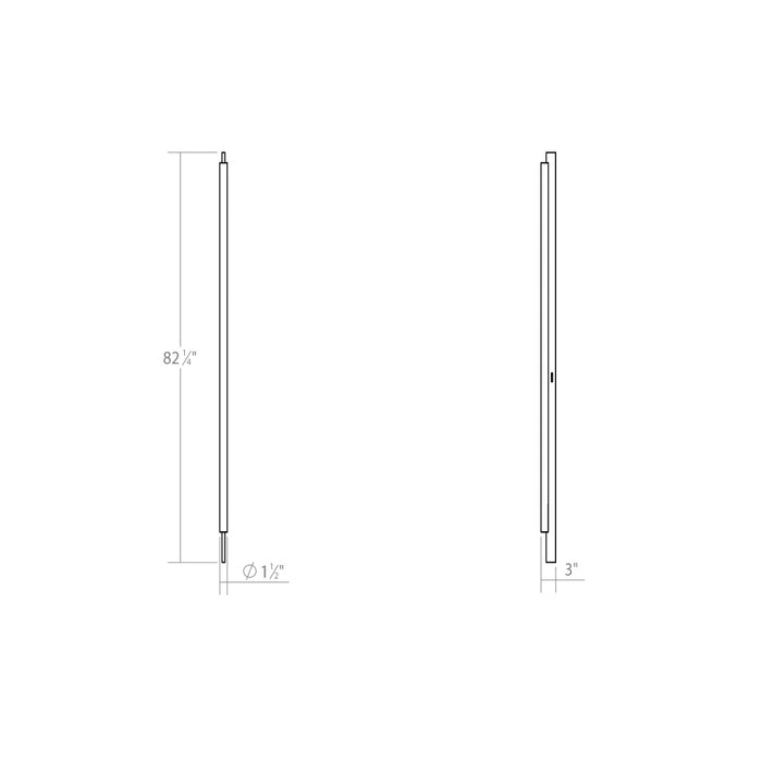 LED Wall Lamp from the Keel™ collection in Bright Satin Aluminum finish