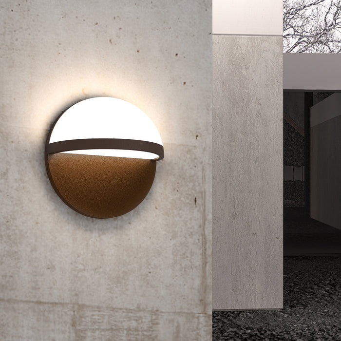 LED Wall Sconce from the Mezza Vetro™ collection in Textured Bronze finish