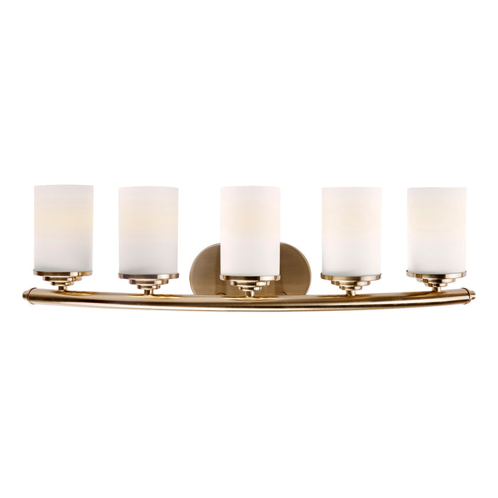 Five Light Bath Vanity Light from the Ames collection in Soft Gold finish
