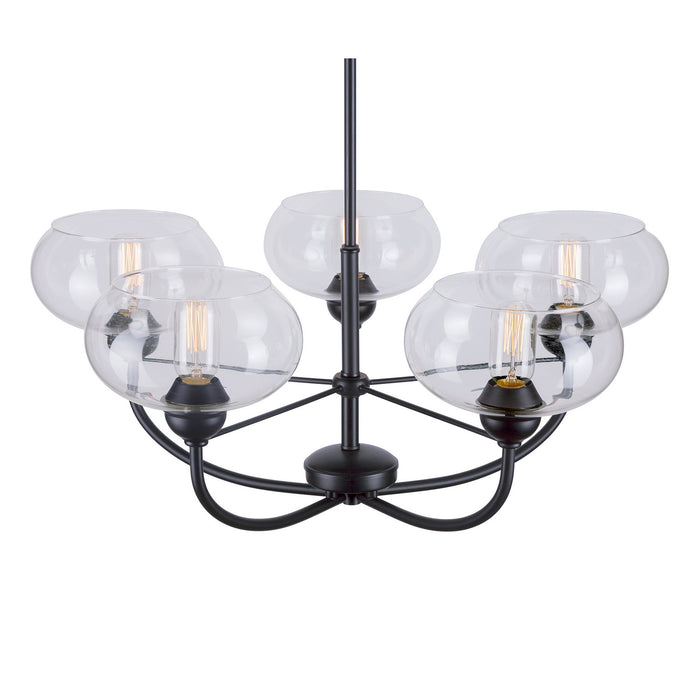 Five Light Chandelier from the Cameron collection in Black finish