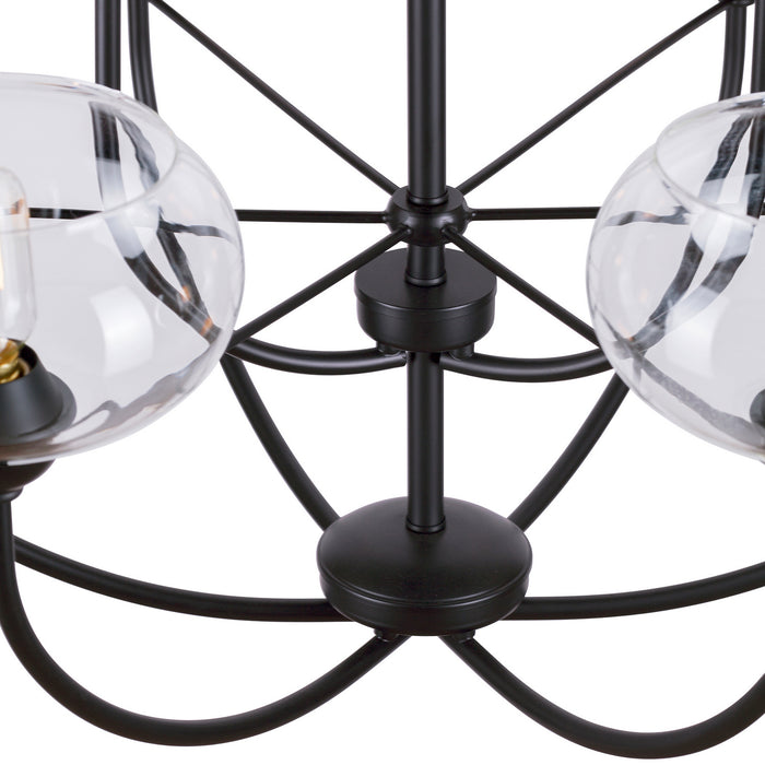 Nine Light Chandelier from the Cameron collection in Black finish
