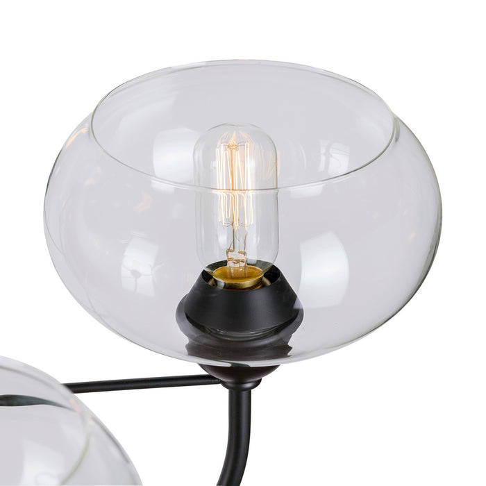 Nine Light Chandelier from the Cameron collection in Black finish