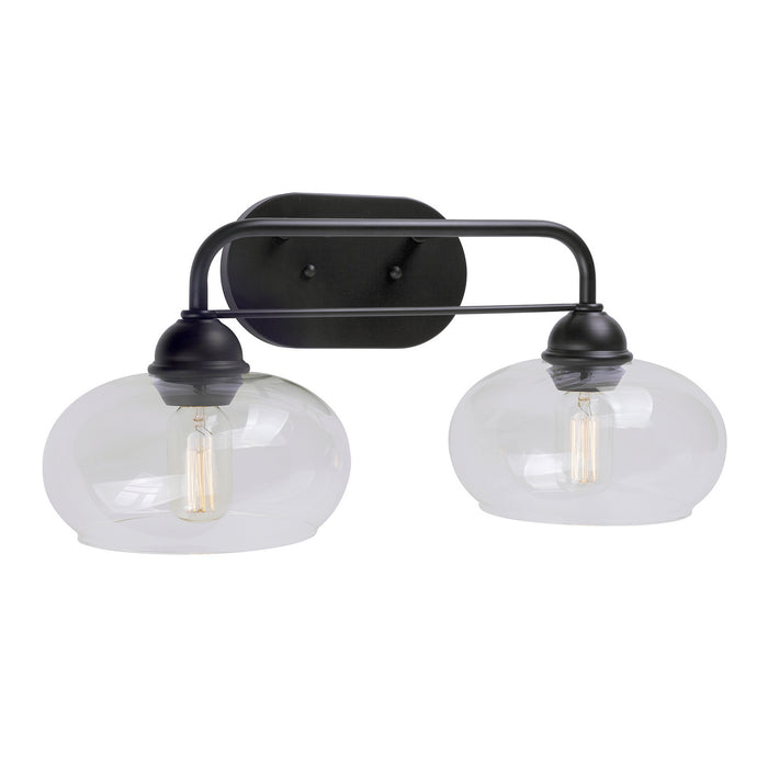 Two Light Bath Vanity Light from the Cameron collection in Black finish