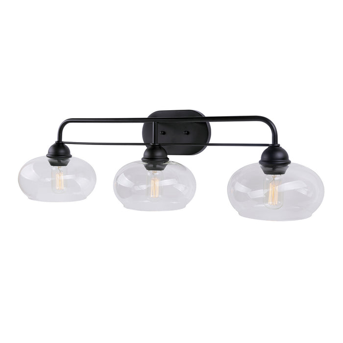 Three Light Bath Vanity Light from the Cameron collection in Black finish