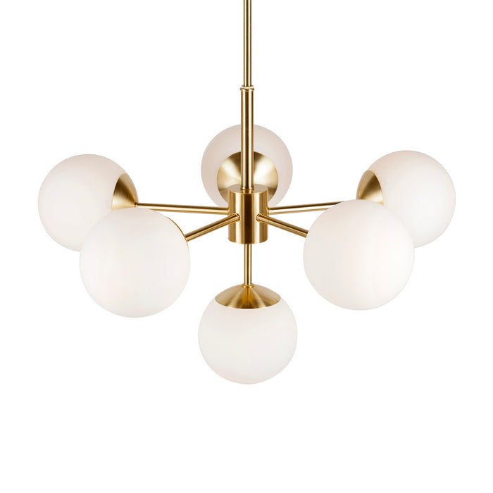 Six Light Chandelier from the Farrell collection in Soft Gold finish