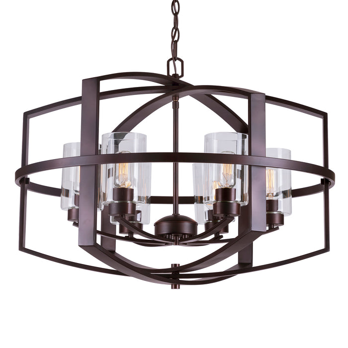 Six Light Foyer Pendant from the Hyde collection in Antique Bronze finish