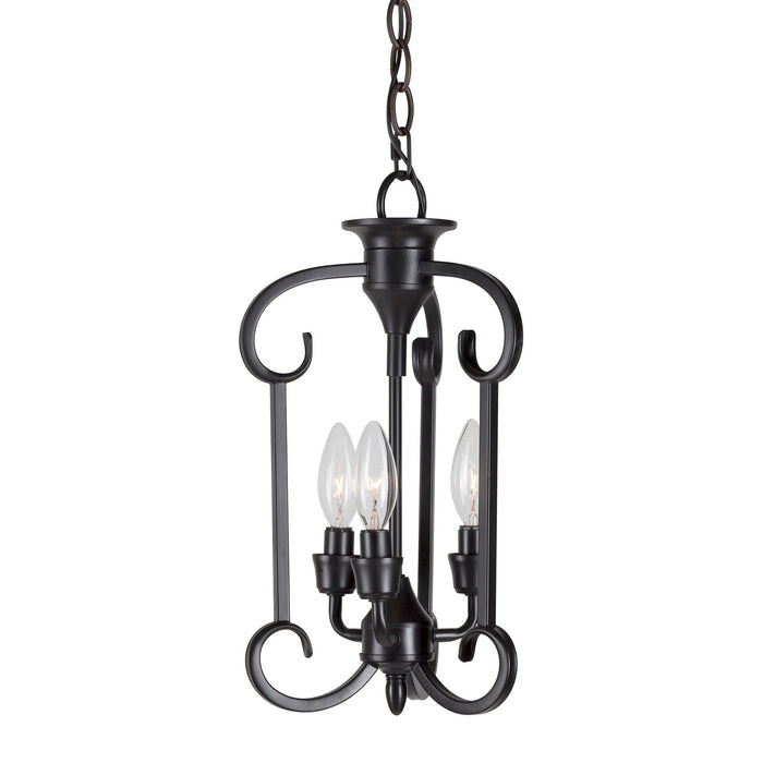 Three Light Foyer Pendant from the Ione collection in Black finish