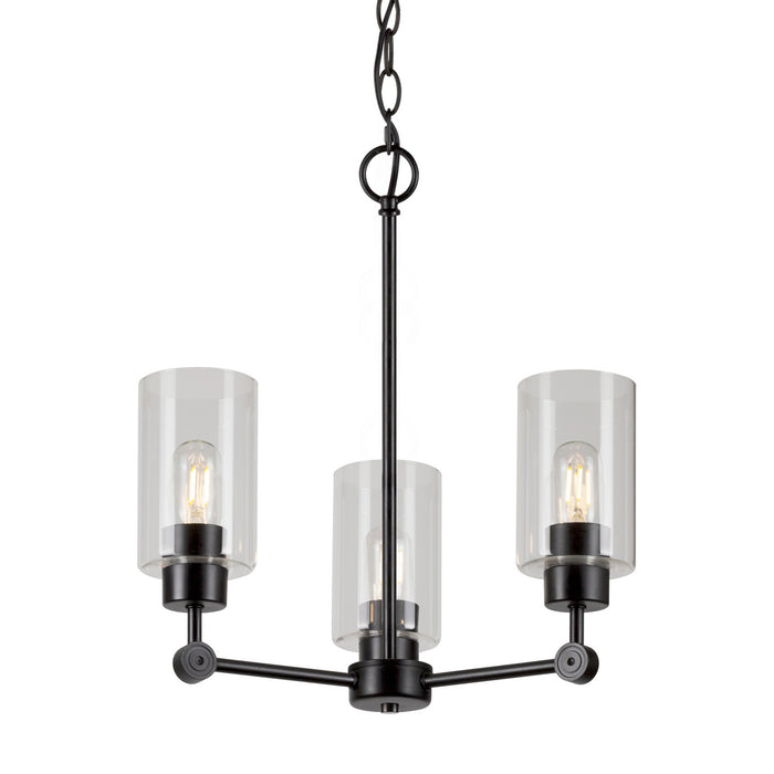 Three Light Chandelier from the Jayden collection in Black finish
