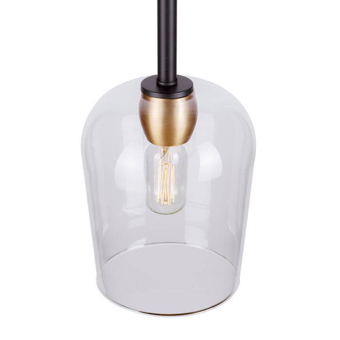 One Light Mini Pendant from the Palmer collection in Black and Soft Gold finish